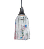 4"Sq Metro Fusion Fiddleheads Draped Glass Mini Pendant