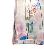 4"Sq Metro Fusion Fiddleheads Draped Glass Mini Pendant