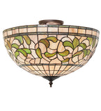 20"W Tiffany Turning Leaf Semi-Flushmount