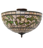 20"W Tiffany Turning Leaf Semi-Flushmount