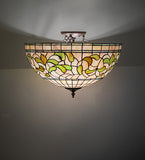 20"W Tiffany Turning Leaf Semi-Flushmount