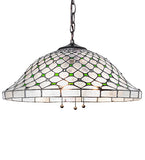 18"W Diamond & Jewel Recurve Pendant