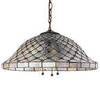 18"W Diamond & Jewel Recurve Pendant