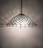 18"W Diamond & Jewel Recurve Pendant