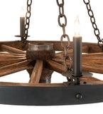 38"W Wagon Wheel 6 Lt Chandelier