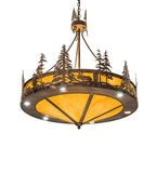 40"W Wildlife at Dusk Inverted Pendant