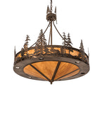 40"W Wildlife at Dusk Inverted Pendant