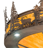 40"W Wildlife at Dusk Inverted Pendant