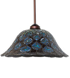 16"W Tiffany Peacock Feather Pendant