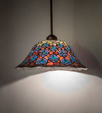 16"W Tiffany Peacock Feather Pendant