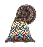 8"W Tiffany Peacock Feather Wall Sconce