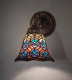8"W Tiffany Peacock Feather Wall Sconce