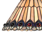 8"W Tiffany Jeweled Peacock Wall Sconce