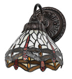 7"W Tiffany Hanginghead Dragonfly Wall Sconce