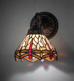 7"W Tiffany Hanginghead Dragonfly Wall Sconce