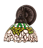 8"W Tiffany Cabbage Rose Wall Sconce