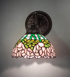 8"W Tiffany Cabbage Rose Wall Sconce