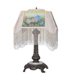 21"H Reverse Painted Roses Table Lamp