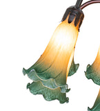 24"H Amber/Green Tiffany Pond Lily 12 Lt Table Lamp