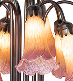 24"H Amber/Purple Tiffany Pond Lily 12 Lt Table Lamp