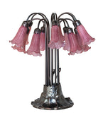 24"H Lavender Tiffany Pond Lily 12 Lt Table Lamp