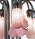 24"H Lavender Tiffany Pond Lily 12 Lt Table Lamp