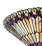 17"W Tiffany Jeweled Peacock Flushmount