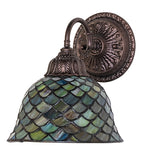 8"W Tiffany Fishscale Wall Sconce