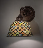 8"W Tiffany Fishscale Wall Sconce