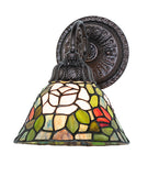 8"W Tiffany Rosebush Wall Sconce