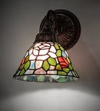 8"W Tiffany Rosebush Wall Sconce