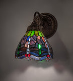 7"W Tiffany Hanginghead Dragonfly Wall Sconce