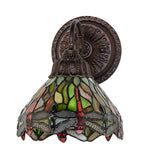7"W Tiffany Hanginghead Dragonfly Wall Sconce