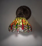 7"W Tiffany Hanginghead Dragonfly Wall Sconce