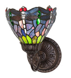 7"W Tiffany Hanginghead Dragonfly Wall Sconce