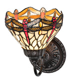 7"W Tiffany Hanginghead Dragonfly Wall Sconce