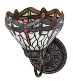 7"W Tiffany Hanginghead Dragonfly Wall Sconce