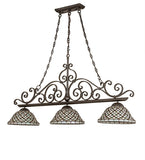 60"L Diamond & Jewel 3 Lt Island Pendant