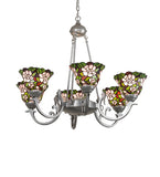 32"W Begonia 6 Lt Chandelier