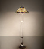 24"H Tiffany Jeweled Peacock Floor Lamp