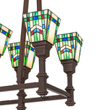 36"L Prairie Wheat 8 Lt Oblong Chandelier