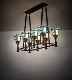 36"L Prairie Wheat 8 Lt Oblong Chandelier