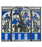 38.75"W X 33.5"H Iris Stained Glass Window