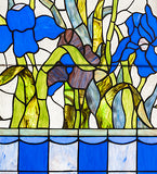 38.75"W X 33.5"H Iris Stained Glass Window