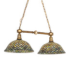 37"W Tiffany Fishscale 2 Lt Island Pendant