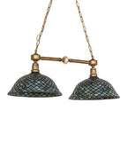 37"W Tiffany Fishscale 2 Lt Island Pendant