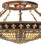 28"W Fleur-de-lis Semi-Flushmount