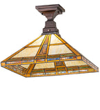 17"Sq Prairie Straw Flushmount