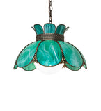 18"W Anabelle Teal Pendant