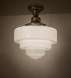 13.5"W Revival Schoolhouse Tiered Globe Flushmount